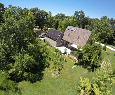 Residential Solar panels on rural home