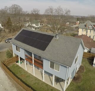 residential solar panels on a home