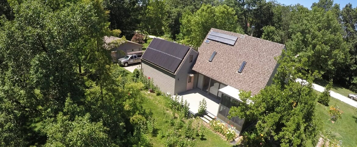 Missouri Solar Solutions Solar panels on home and garage